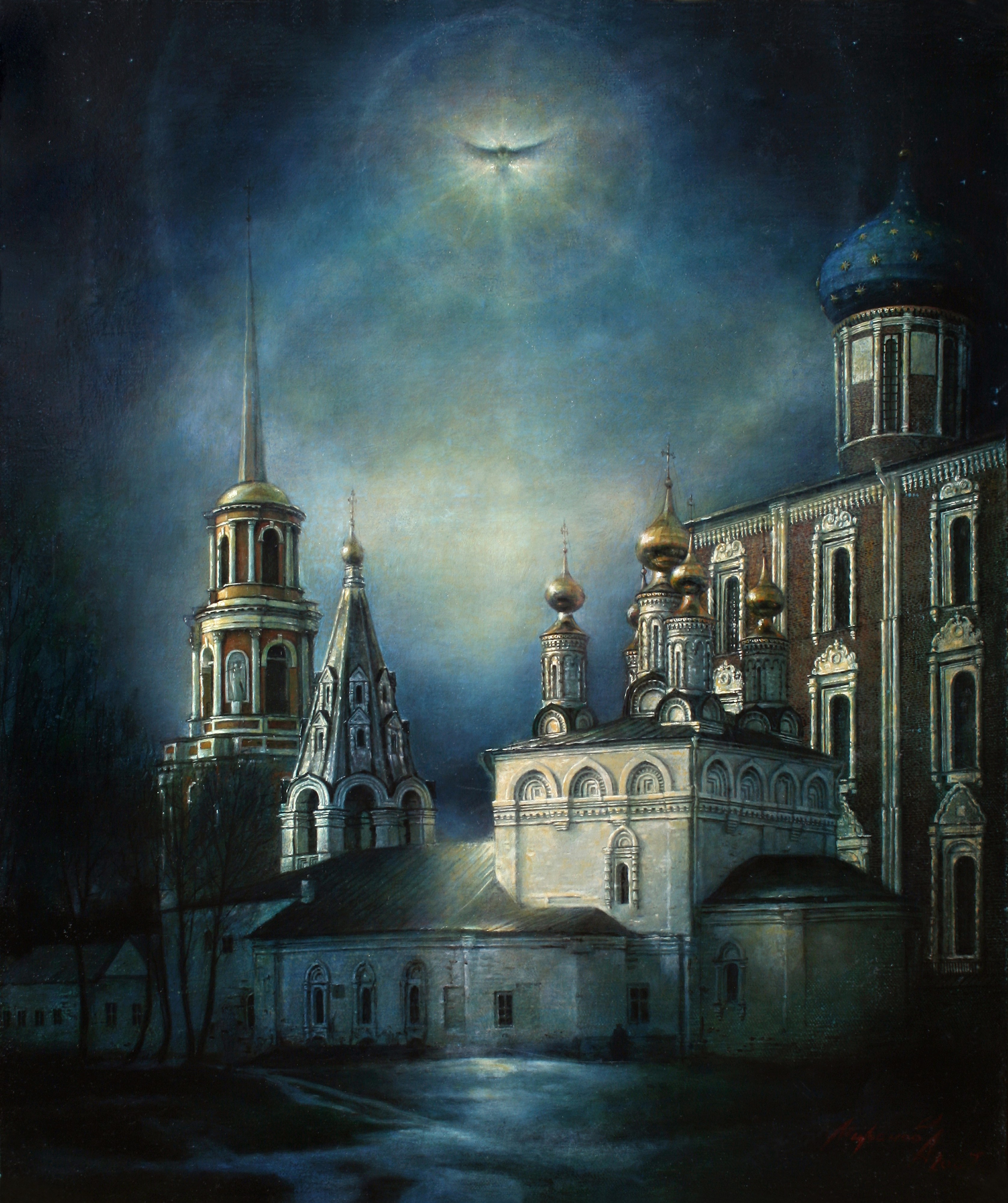 Вид на церковь Богоявления Рязанского Кремля