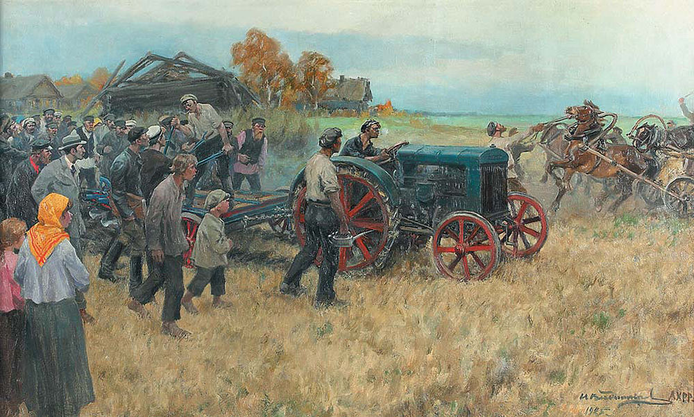 Трактор в деревне. 1925.