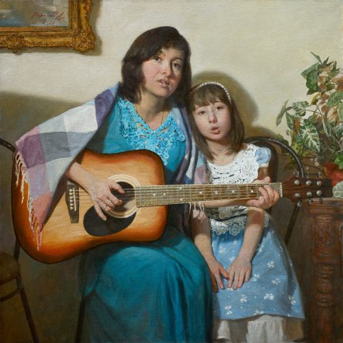 Семейный портрет. Дочки-матери. 2021. Холст, масло. 80×80